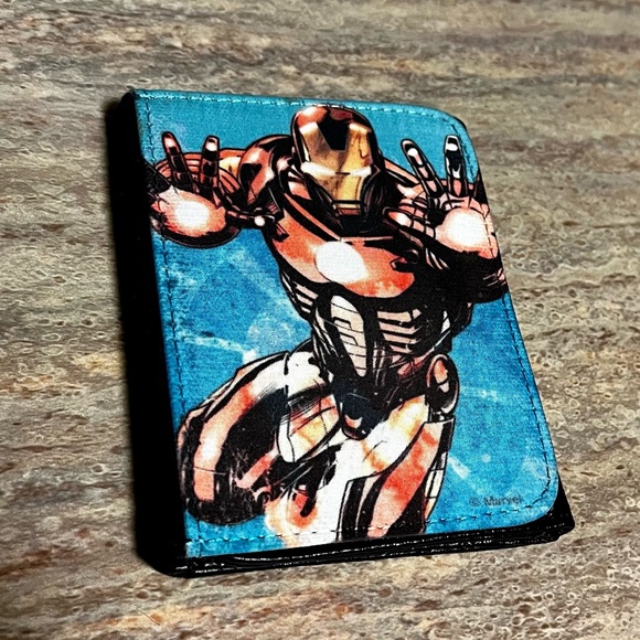 Marvel Other - Marvel Iron man Trifold Top grain leather wallet w/ snap on